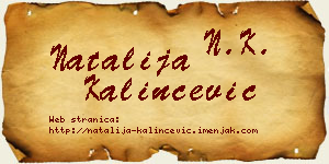 Natalija Kalinčević vizit kartica